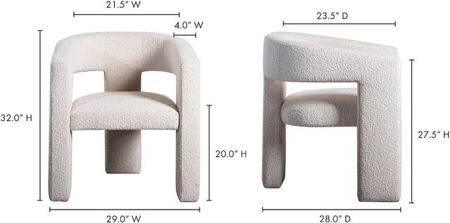 Moe's Home Collection Elo White Chair-2