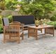 Furniture of America® Kyushu 4-Piece Black/Natural Fabric/Wood Outdoor Patio Set -1