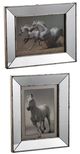 A & B Home 2-Piece Gray/White Daven Galloping Horse Wall Art Set-0