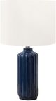 Monarch Specialties Inc. Blue Ceramic Table Lamp with Ivory Shade-0