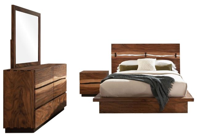 Coaster® Winslow 4-Piece Coffee Bean/Smokey Walnut California King Panel Bedroom Set-0