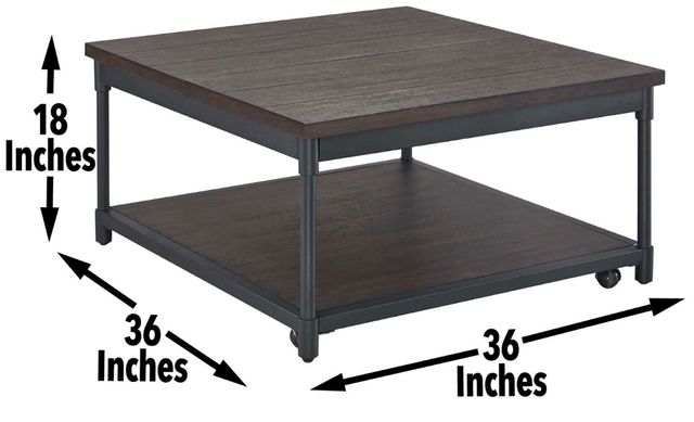 Steve Silver Co. Prescott Smoky Oak Lift-Top Cocktail Table with Black Frame-2