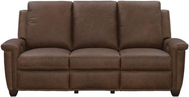 BarcaLounger® Briar Clifton Chocolate Leather Power Reclining Sofa-3