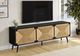 Monarch Specialties Inc. Black/Seagrass 72" TV Stand with 3 Doors-1