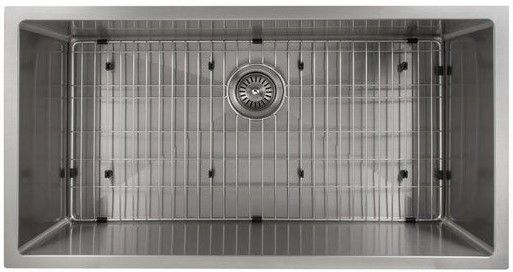 ZLINE Meribel 36" Stainless Steel Undermount Single Bowl Kitchen Sink with Bottom Grid-2