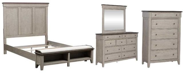 Liberty Furniture Ivy Hollow - 4 Pc. Bedroom Set (Queen Storage Bed, Dresser & Mirror, Chest) in White Liberty Furniture Ivy Hollow - 4 Pc. Bedroom Set (Queen Storage Bed, Dresser & Mirror, Chest) in White