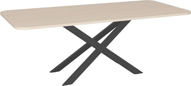 Amisco Customizable Ascencio 84" Rectangular Dining Table with Radius Corners and 1" White Oak Veneer Top-0