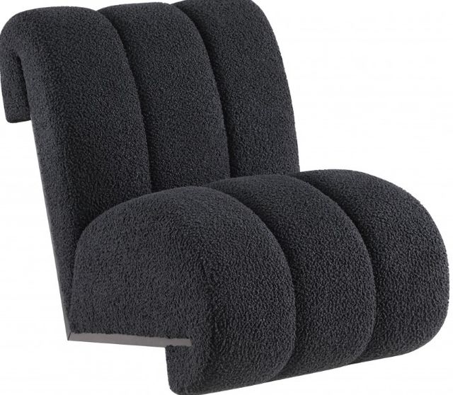 Meridian Furniture Swoon Black Faux Sheepskin Accent Chair-0