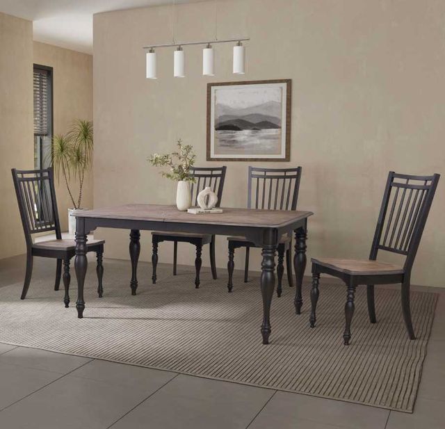 Liberty Furniture Magnolia Manor Opt 5-Piece Antique Black/Weathered Bark Dining Table Set-1