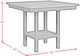 Elements International Brooks 5-Piece Medium Brown/Cream/White Counter Dining Set-2