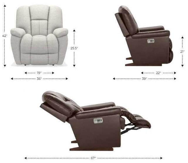 La-Z-Boy® Maverick Stone Power Rocking Recliner with Headrest-2