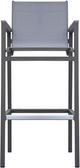 Armen Living Marina Gray/White Aluminum/Textilene Outdoor Bar Stool-3
