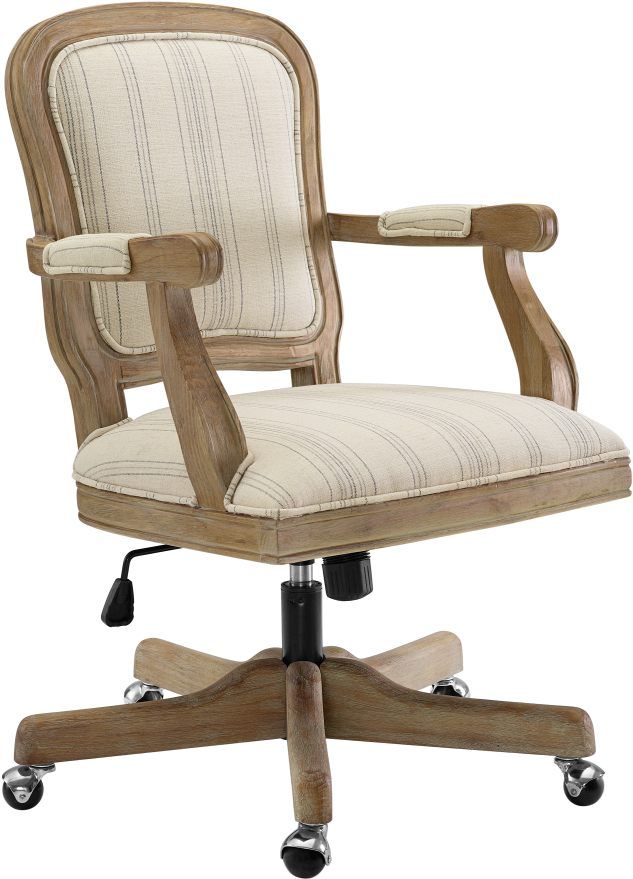 Linon Maybell Neutral Stripes Office Chair -1