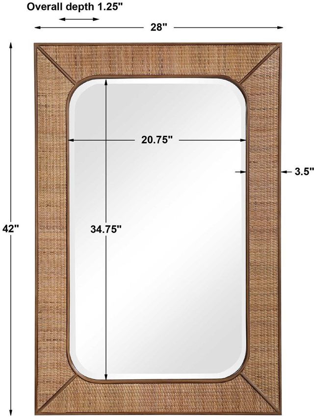 Uttermost® Tahiti Warm Maple Stain Rattan Mirror-3