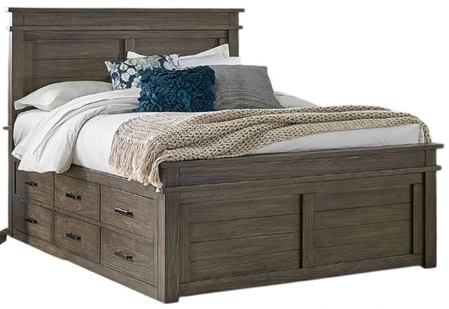 A-America® Glacier Point Graystone Queen Captain Panel Bed-0