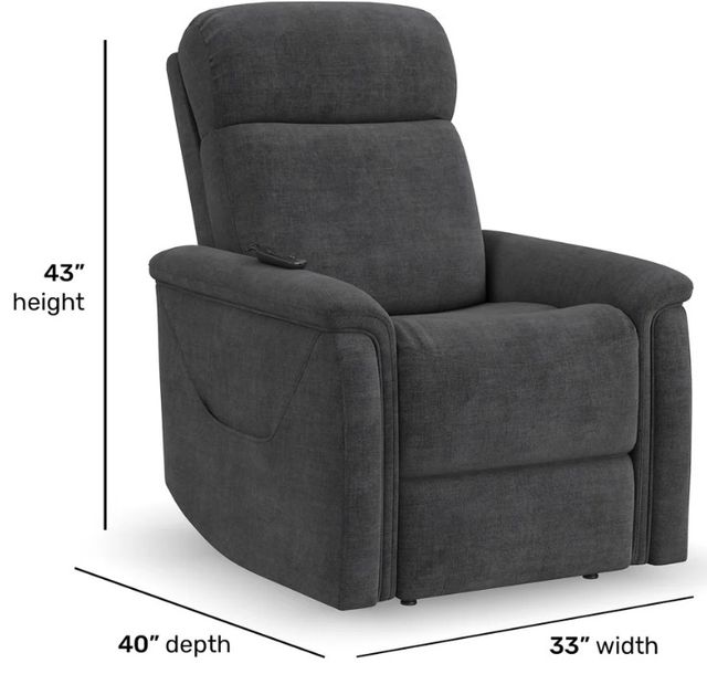 Flexsteel® Luma Shadow Fabric Power Lift Recliner with Power Headrest, and Lumbar-3