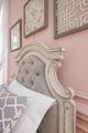 Signature Design by Ashley® Realyn Beige/Chipped White Twin Upholstered Panel Headboard-4