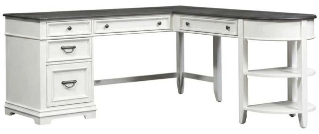 Liberty Furniture Allyson Park Charcoal/Wirebrushed White Optional L-Shaped Desk-0