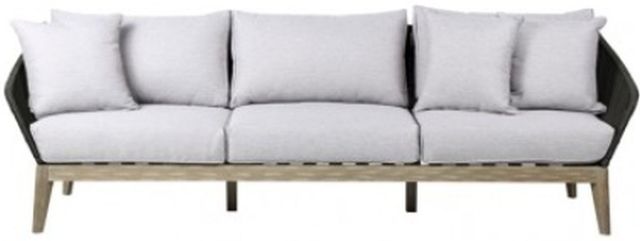 Armen Living Athos Fabric/Rope/Wood Charcoal/Light Brown/Light Gray Outdoor Sofa-3