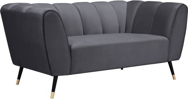 Meridian Furniture Beaumont Grey Velvet Loveseat-1