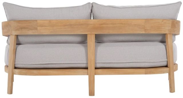 Bramble Raleigh Natural/Sand Cream Fabric/Teak Outdoor 2-Seater Sofa-4
