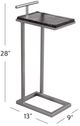 Bassett Mirror Evelyn Cast Glass Top Accent Table with Nickel Base-5