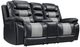 New Classic® Home Furnishings Nikko Black/Gray Power Reclining Console Loveseat-0