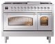 Ilve® Nostalgie II Noblesse 48'' Stainless Steel Pro Style Dual Fuel Range with Chrome Trim-1