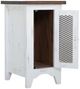 International Furniture Direct Pueblo Brown Chairside Table with White Base-3