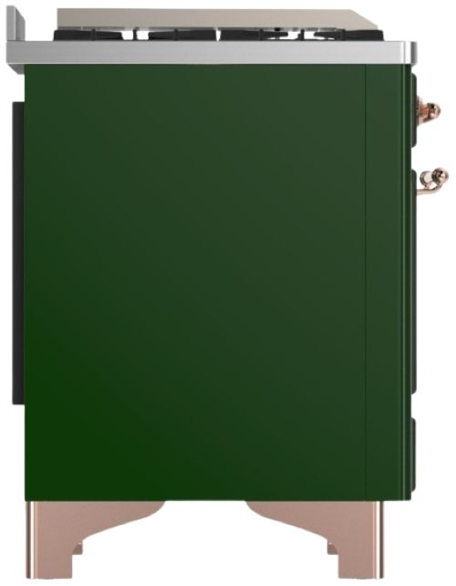 Ilve® Majestic III 36" Emerald Green Pro Style Dual Fuel Natural Gas Range with Solid Door and Copper Trim-3