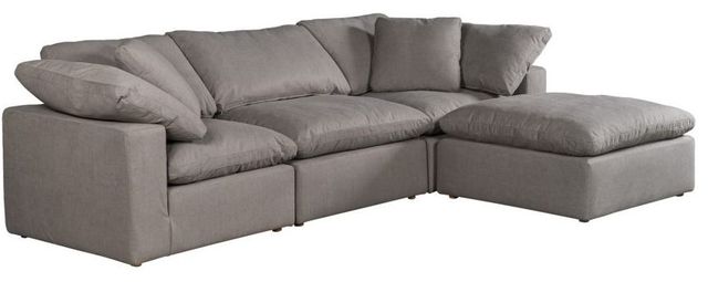 Moe's Home Collection Clay Lounge 4-Piece Light Grey Modular Sectional and Ottoman-0