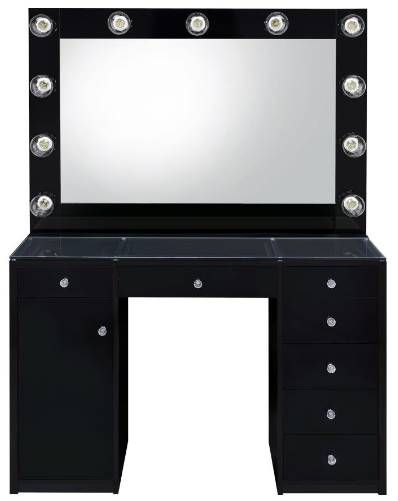 Coaster® Acena 2-Piece Black High Gloss Vanity Set-2