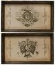 A & B Home Nomita Emblem 2-Piece Antique Brown/Cream Rectangular Tray Set-0