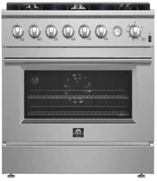 FORNO® Marco Series Alta Qualita 36" Stainless Steel Pro Style Gas Range-0
