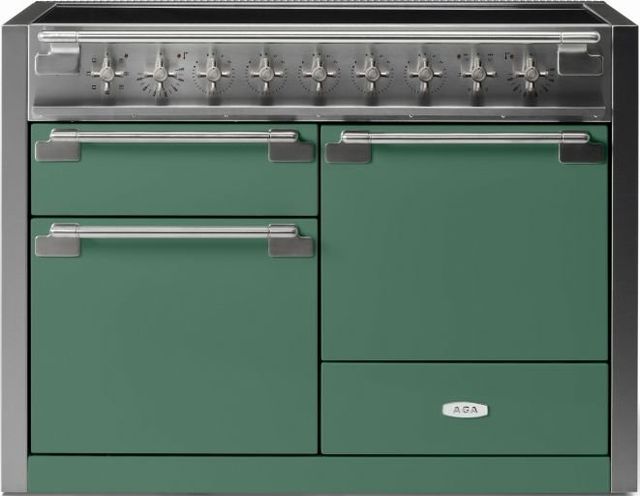AGA™ Elise 48" Stainless Steel Pro Style Induction Range with Mineral Green Door-0