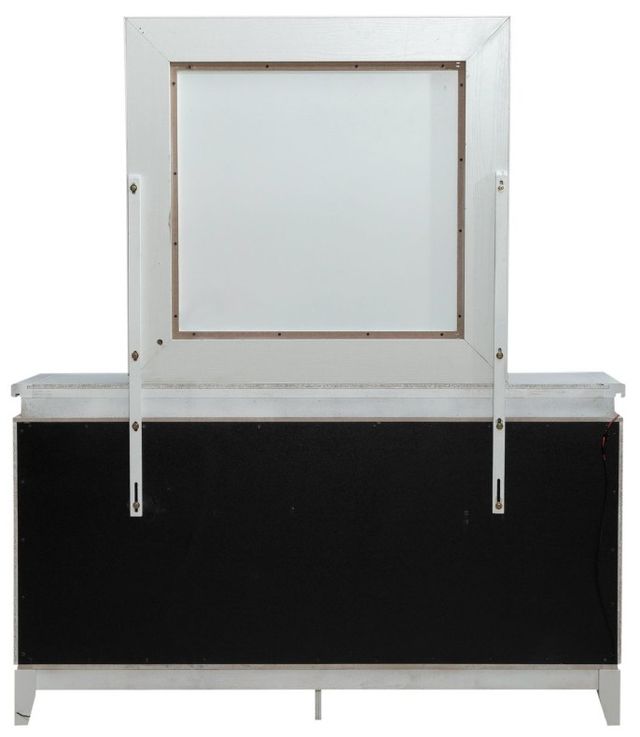 Liberty Furniture Reflections Pearl White/Rhinestone Dresser and Mirror-4