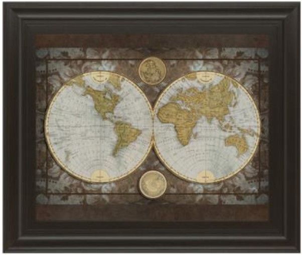 Classy Living Elizabeth Medley World Map Wall Art-0