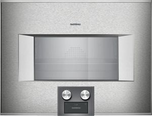 Front view of the Gaggenau 400 Series 24" Stainless Steel Single Electric Combi-Steam Oven
