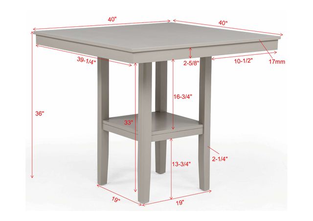 Crown Mark Lester 5-Piece Greige Counter Dining Set-2