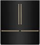 ZLINE Autograph Edition 72" 39.6 Cu. Ft. Black Stainless Steel Built-In French Door Refrigerator with Water Dispensers, Ice Makers, and Polished Gold Accents-0