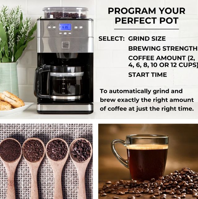 Kenmore® Elite 12 Cup Stainless Steel Grind and Brew Coffee Maker with Burr Grinder -3
