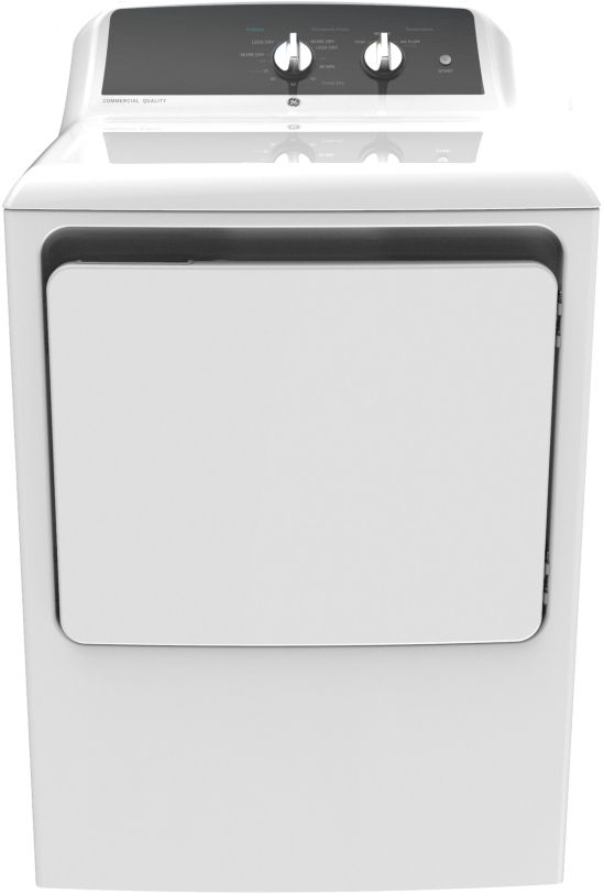 GE® 6.2 Cu. Ft. White Front Load Natural Gas Dryer-1