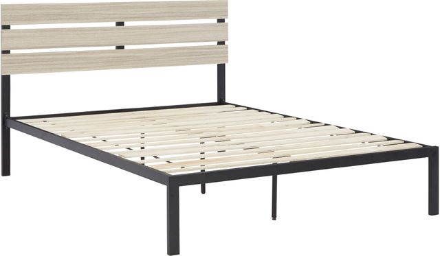 Signature Design by Ashley® Waylowe Natural/Black Queen Platform Bed-3