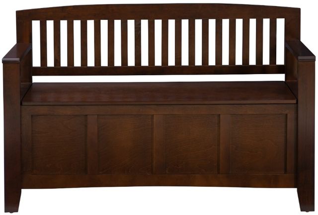Linon Cynthia Walnut Storage Bench-4