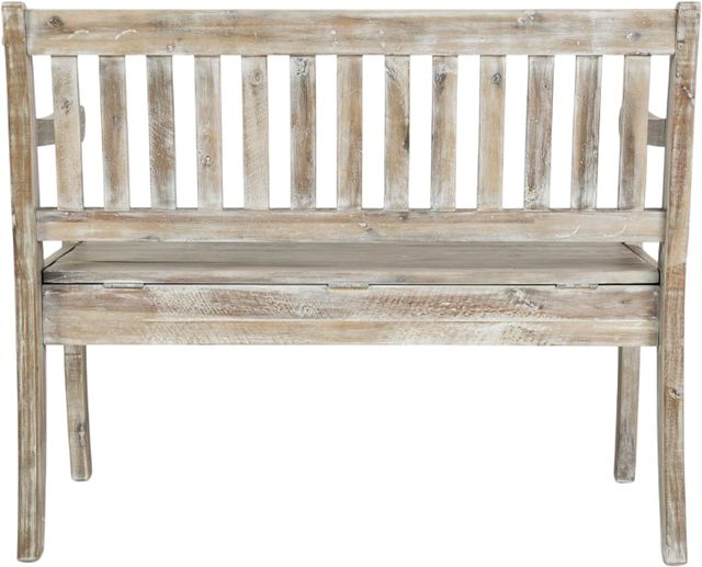 Jofran Inc. Artisan's Craft Washed Gray Storage Bench-3