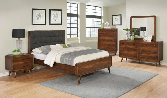 Coaster® Robyn Dark Gray/Dark Walnut Queen Platform Bed -1
