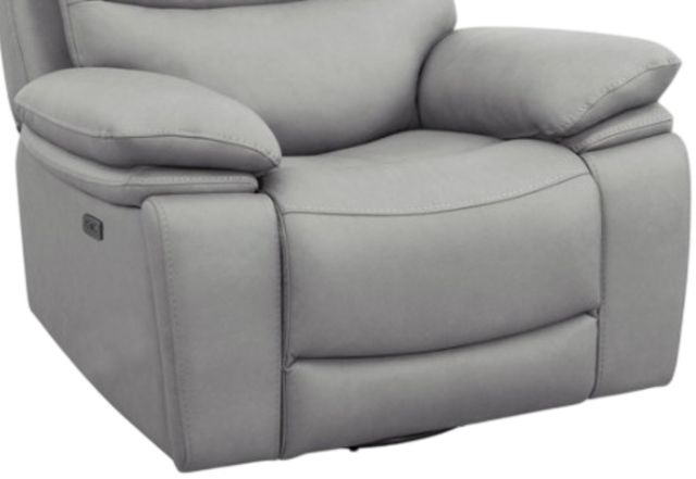 American Wholesale Furniture Oslo Pewter Swivel Manual Glider Recliner-1