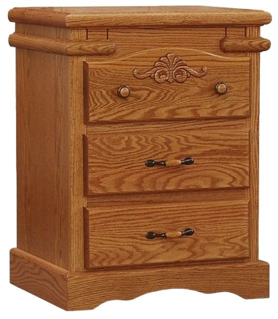 Wolfcraft Furniture Vintage Brown 3-Drawer Nightstand-0