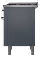 Ilve® Nostalgie II Noblesse 36'' Blue Gray Pro Style Dual Fuel Range with Burnished Trim-3