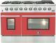 FORNO® Galiano 48" Stainless Steel Pro Style Gas Range with Red Door-0